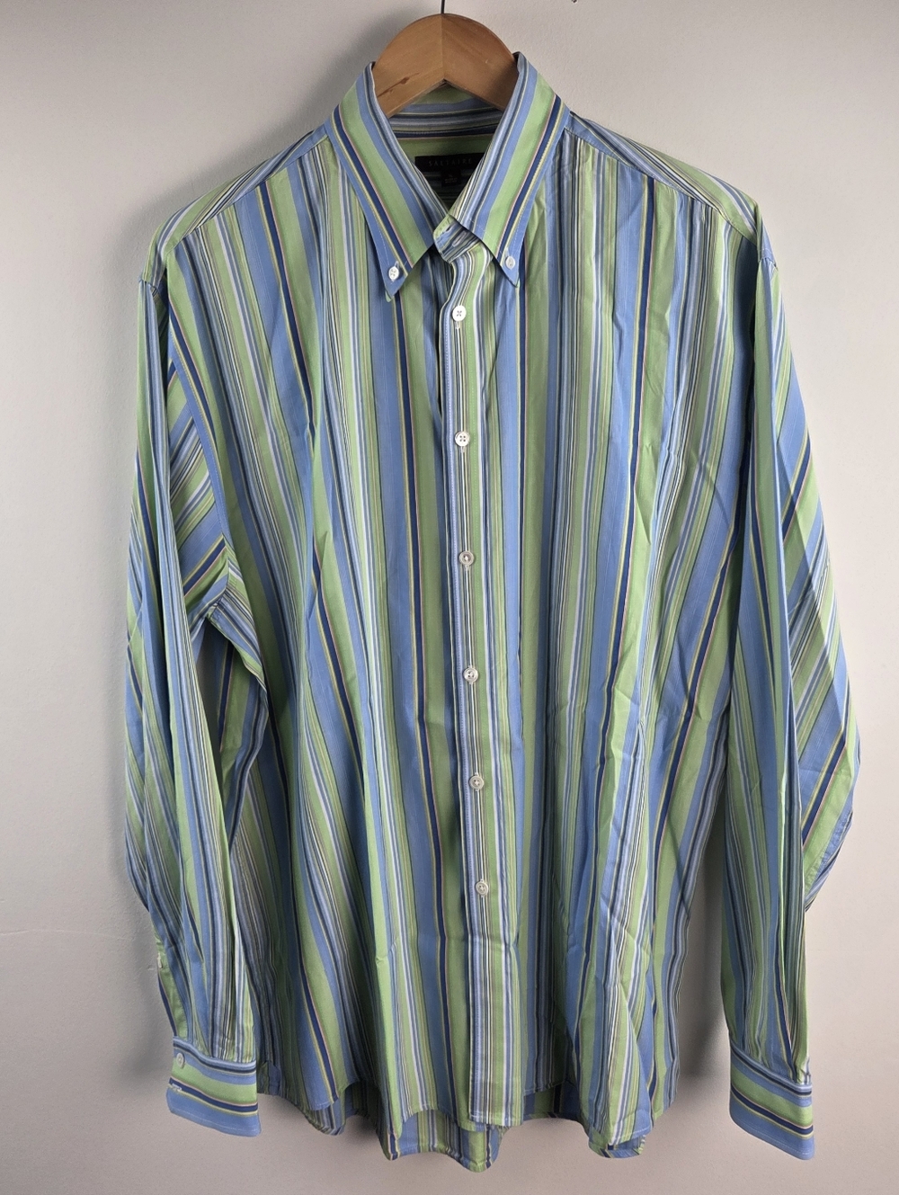 Saltaire Shirt Mens XL Multicolor Long Sleeve Button Up Striped Spring